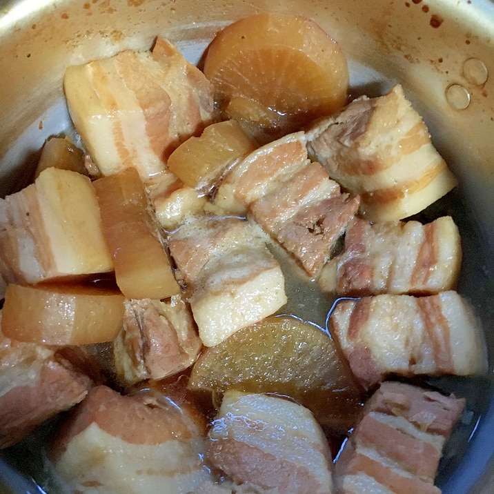 麺つゆで簡単豚の角煮